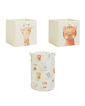 Ocean Home Textile Nursery Storage Box, Laundry Basket, Set Of 3, Cute Animals Pattern