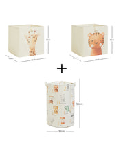 Ocean Home Textile Nursery Storage Box, Laundry Basket, Set Of 3, Cute Animals Pattern