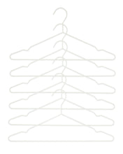 Ocean Home Textile Rubber Coated Metal Hangers, Pack Of 6, Matte White
