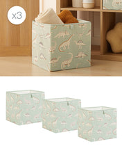 Ocean Home Textile Nursery Storage Box, Pack Of 3, Dinosaur Pattern