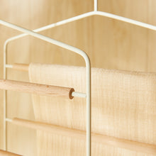 Ocean Home Textile 3 Layer Rubber-Coated Metal Hanger With Beech Wood Bar, Set Of 4, Matte White