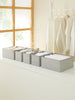 Ocean Home Textile Drawer Organizer, Set Of 6, Herringbone Pattern, Grey