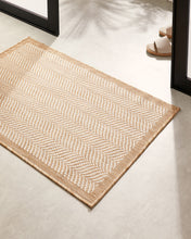 Ocean Home Textile Indoor Outdoor Rug, Washable, Herringbone Pattern