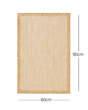 Ocean Home Textile Indoor Outdoor Rug, Washable, Herringbone Pattern