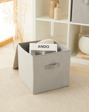 Ocean Home Textile Storage Box With Lid, Herringbone Pattern, Grey