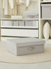 Ocean Home Textile Storage Box With Lid, Herringbone Pattern, Grey