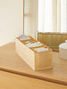 Ocean Home Textile Drawer Organizer, 10 Grids, Herringbone Pattern, Beige