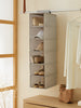 Ocean Home Textile Hanging Storage With 6 Shelves, Herringbone Pattern, Grey