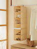 Ocean Home Textile Hanging Storage With 6 Shelves, Herringbone Pattern, Beige