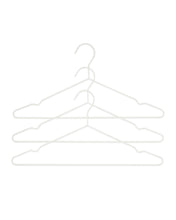 Ocean Home Textile Rubber Coated Metal Hangers, Matte White