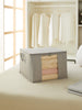 Ocean Home Textile Storage Bag With Clear Window, Medium, Quilted Pattern, Grey