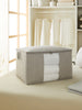 Ocean Home Textile Storage Bag With Clear Window, Large, Quilted Pattern, Grey