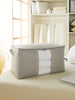 Ocean Home Textile Storage Bag With Clear Window, X Large, Quilted Pattern, Grey