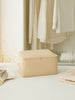 Ocean Home Textile Storage Bag, Small, Herringbone Pattern, Beige