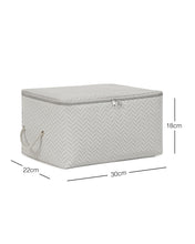 Ocean Home Textile Storage Bag, Small, Herringbone Pattern, Grey