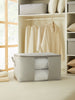 Ocean Home Textile Storage Bag With Clear Window, Large, Herringbone Pattern, Grey