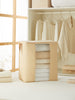 Ocean Home Textile Storage Bag With Clear Window, Herringbone Pattern, Beige