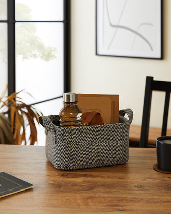 Ocean Home Textile Basket, Small, Anthracite