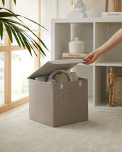 Ocean Home Textile Storage Box With Lid, Beige