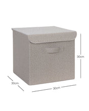 Ocean Home Textile Storage Box With Lid, Beige