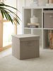 Ocean Home Textile Storage Box With Lid, Beige