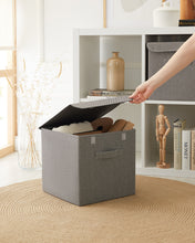 Ocean Home Textile Storage Box With Lid, Anthracite