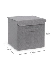 Ocean Home Textile Storage Box With Lid, Anthracite