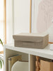 Ocean Home Textile Storage Box With Lid, Beige