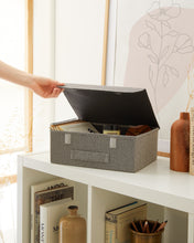 Ocean Home Textile Storage Box With Lid, Anthracite