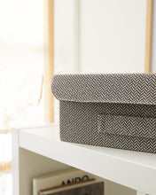 Ocean Home Textile Storage Box With Lid, Anthracite