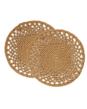 Ocean Home Textile Paper Rope Placemat, Pack Of 2, Beige