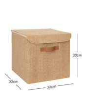 Ocean Home Textile Jute Storage Box With Lid