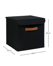 Ocean Home Textile Jute Storage Box With Lid, Black