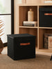 Ocean Home Textile Jute Storage Box With Lid, Black