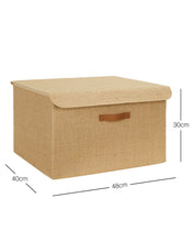 Ocean Home Textile Jute Storage Box With Lid