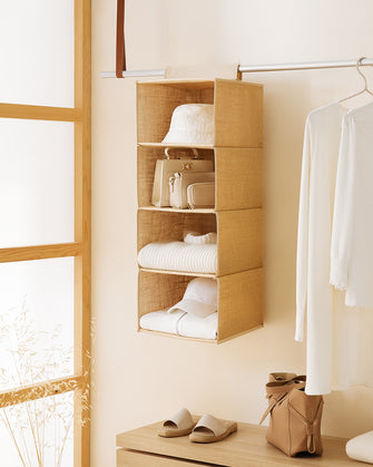 Ocean Home Textile Jute Hanging Storage With 4 Shelves