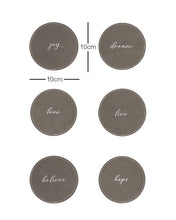 Ocean Home Textile Leather Coaster, Pack Of 6, Grey