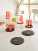 Ocean Home Textile Leather Coaster, Pack Of 6, Grey