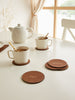 Ocean Home Textile Leather Coaster, Pack Of 6, Camel