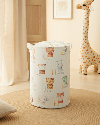 Ocean Home Textile Nursery Basket, Cute Animals Pattern