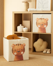 Ocean Home Textile Nursery Storage Box, Pack Of 2, Cute Tiger Pattern