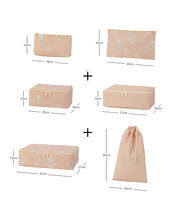 Ocean Home Textile Nursery Travel Packing Organizer, Set Of 6, Mermaid Pattern