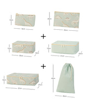 Ocean Home Textile Nursery Travel Packing Organizer, Set Of 6, Dinosaur Pattern