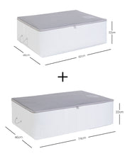 Ocean Home Textile Underbed Storage Bag, Set Of 2, Grey