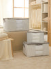 Ocean Home Textile Storage Bag With Clear Window, Set Of 3, Grey