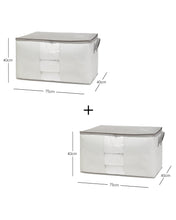 Ocean Home Textile Storage Bag With Clear Window, Pack Of 2, X Large, Grey