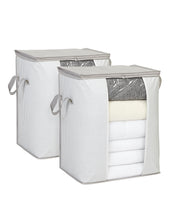 Ocean Home Textile Storage Bag With Clear Window, Set Of 2, Grey
