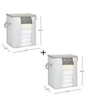 Ocean Home Textile Storage Bag With Clear Window, Set Of 2, Grey