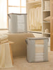 Ocean Home Textile Storage Bag With Clear Window, Set Of 2, Grey