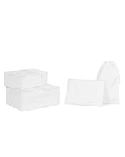 Ocean Home Textile Travel Packing Organizer, Set Of 4, White